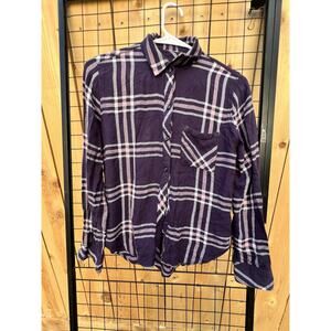 Rails XS Purple Plaid Button Down Long Sleeve Casual Shirt Top‎